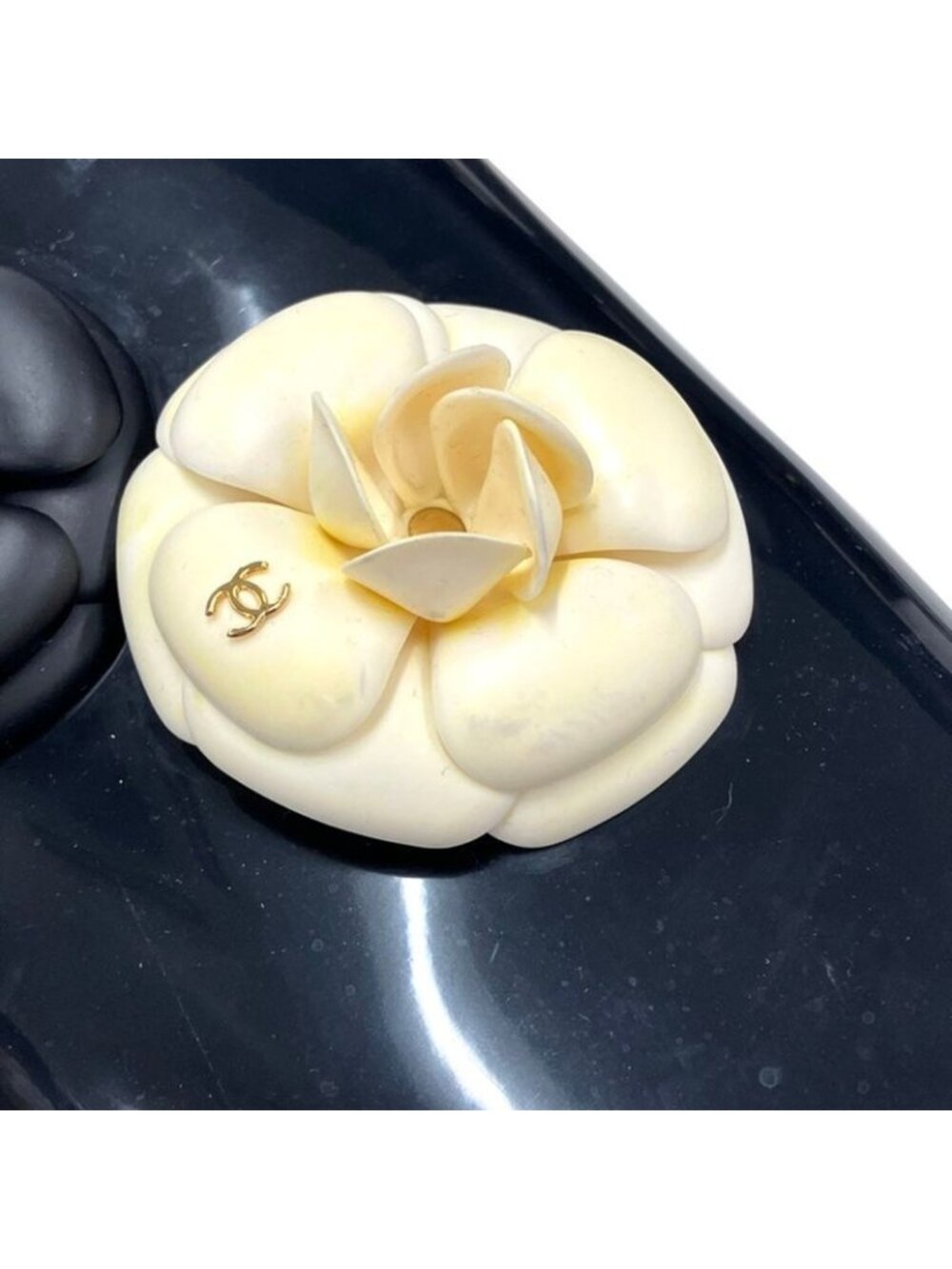 Chanel Camellia Flower Rubber Rain Boots Black 37 - Picture 7 of 8